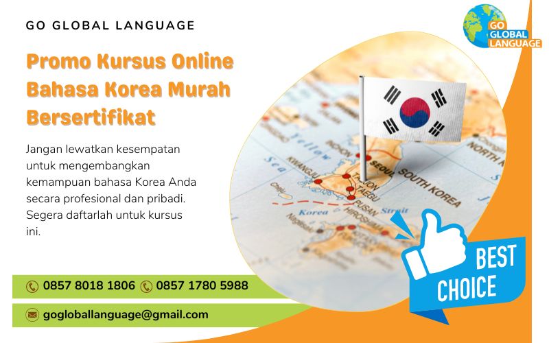 Promo Kursus Online Bahasa Korea Murah Bersertifikat